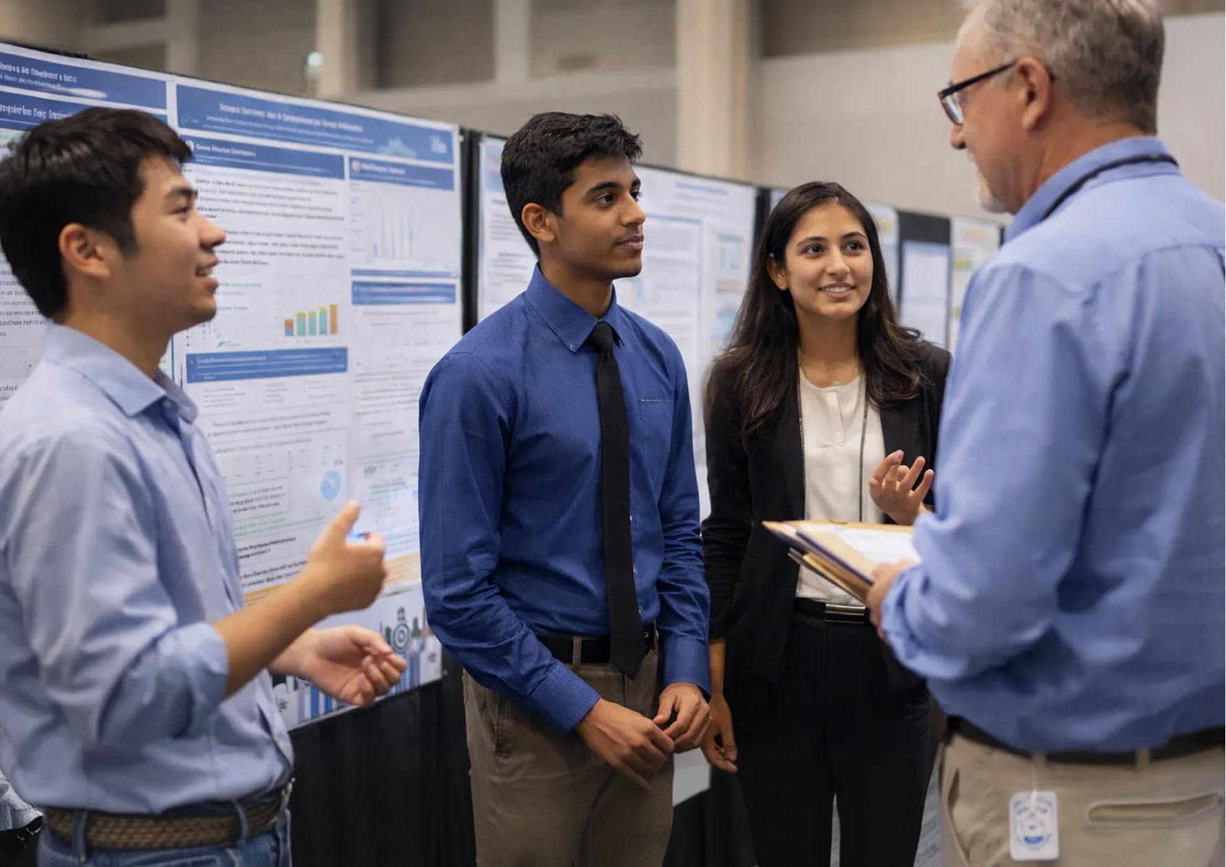 Students celebrating science fair achievements